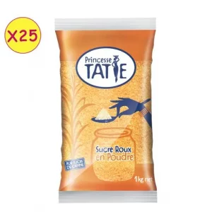 Sucre Roux En Poudre Princesse Tatie 1Kg X25