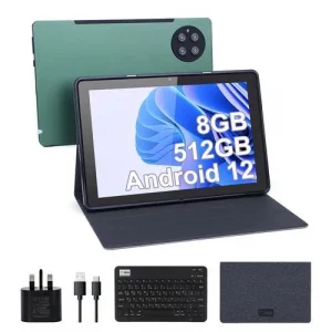 C Idea Tablette 10, Android 13 Sim 8+512 Go/carte TF Appareil Photo 8+13MP, Vert-N