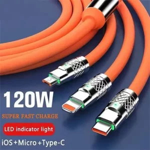 Câble De Données De Charge USB 3 - En - 1 Ultra - Rapide De 6a 120W