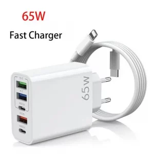 Chargeur USB C Rapide Avec 5 Ports & Câble IPhone ZAOPAI 65W