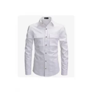 Chemise Homme Manches Longues Style Jumbo Blanc