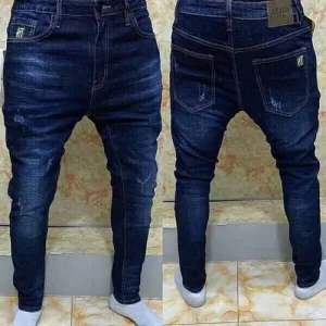 Pantalon Jeans à Design Pour Homme - Bleu