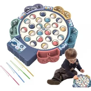 Jeu De Pêche Comprenant 25 Poissons + 8 Cannes + Musique (version à Piles)