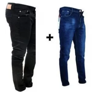 Lot 2 De Pantalons Jeans Homme Bleu/Noir
