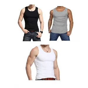 Lot De 3 Débardeurs Homme - Noir/Blanc/Gris