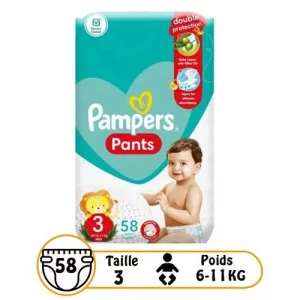 Couches Culottes Pampers Taille 3 (6 À 11 Kg) Pampers 58 Pcs