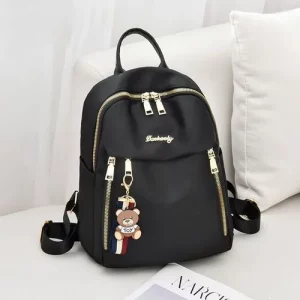 Sac à Dos De Mode Pour Femmes, Mini Sac De Voyage Décontracté, Cartable D'étudiant, Antivol - Noir
