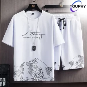 T-Shirt + Short TOUPHY Pour Homme - Noir / Blanc