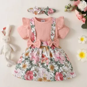 Ensemble De Vêtements Bébé Fille, Gukbis 3pcs Nouveau-né