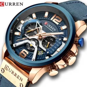 Montre à Quartz Pour Homme Curren - Bleu / Or